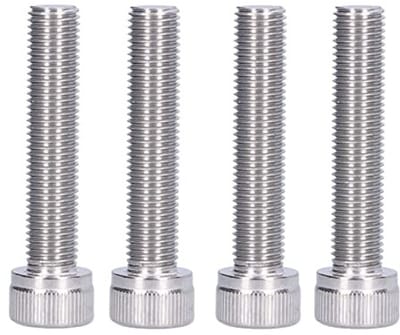 Dailygoods- Hexbouten Roestvrij Staal - 4 Stuks - M10 Draaddiameter 10 mm - Fijne Pitch 1,25 mm - Toepasselijke Sleutelgrootte 8 mm - Geschikt voor Autocarrosserie - Schroeven