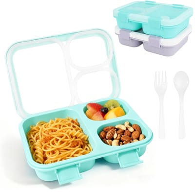 Dailygoods- Broodtrommel 850 ml - Lekvrij - Lunchbox Kinderen - Snackbox - Magnetron-/Vaatwasmachinebestendig - Met Vakken/Beste kset