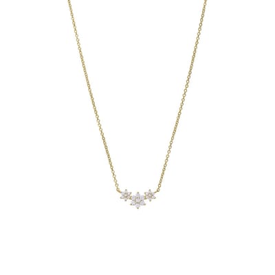 Lucardi Dames Zilveren goldplated damesketting met hanger - Ketting - 925 Zilver - Goudkleurig - 45 cm