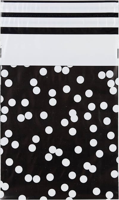Verzendzakken voor Kleding - 100 stuks - 25x34cm - Zwart, Zwart-Wit, Print / Multi colour Verzendzakken Webshop - Verzendzakken plastic met plakstrip