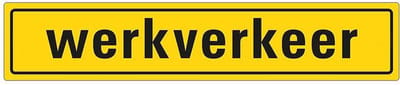 Pickup sticker - Werkverkeer - 400x80 mm