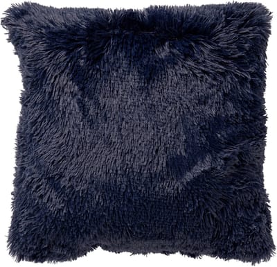 Dutch Decor FLUFFY - Kussenhoes 45x45 cm - superzacht - effen kleur - Insignia Blue - donkerblauw - met rits - zonder binnenkussen