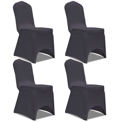 vidaXL - Stoelhoes - stretch - antraciet - 4 - stuks