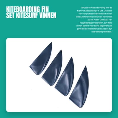 Dailygoods- Kiteboarding Vin - Vervangingsset van 4 - Hoogwaardige Nylon/Fiberglas - Geschikt voor Kitesurfplank - Inclusief 8 Gaskets - Lichtgewicht 38g per vin - Kite Surf Vin