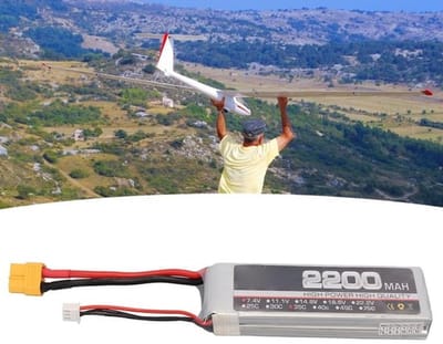 2200mAh 7.4V 35C LiPo RC Vliegtuig Accu Vervangende Lithium Accu met XH Balanskop, Lithium Accu voor Vervanging (XT60 Plug)