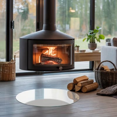 Coloray Vloerplaat Houtkachel - Vloerplaat voor Houtkachel - 60 cm x 60 cm - Vloerplaat Open Haard - Grijs Vloerplaat Kachel - Plaat Kachel - Plaat voor Onder Kachel - Kachel Vloerplaat - Onderplaat