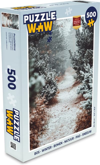 Puzzel Bos - Winter - Bomen - Natuur - Pad - Sneeuw - Legpuzzel - Puzzel 500 stukjes