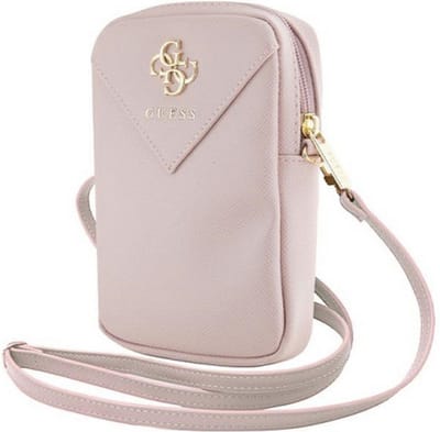 Guess Big 4G Metal Logo Pouch met Riem - (Geschikt voor toestellen tot 7 Inch) - Roze
