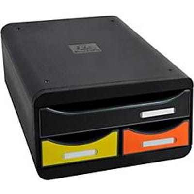 Exacompta Small Box Iderama regenboog, 3 laden A4+, stil met veiligheidsstop, stapelbaar, 13,5 cm, 25 jaar