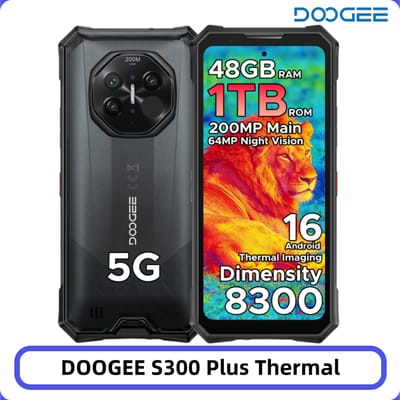 DOOGEE S300 Plus Thermische robuuste telefoon Thermische beeldvorming 48GB+1TB Dimensity 8300 11000mAh Batterij 6,78” FHD+ 200MP Android16 12GB 1TB