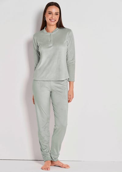 Huispak van zachte fleece - mintgroen - Gr. 38 van Goldner Fashion