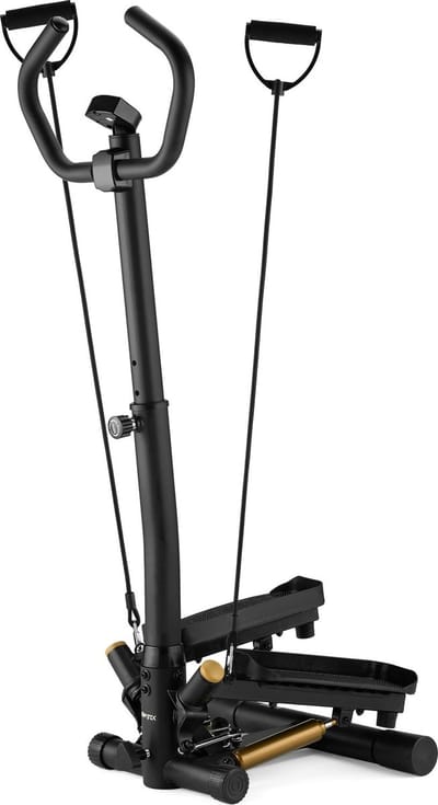 Gymtek® Stepper met Display - Inclusief Weerstandsbanden - tot 120 kg - met Stappenteller en Calorieënteller - Fitness, Pilates, Workout - XST900