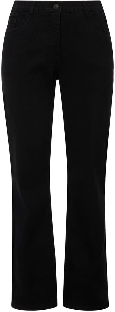 Ulla Popken - Dames - Jeans Mandy recht 5-pocketmodel comfortabele tailleband - Klassiek zwart - Maat 30