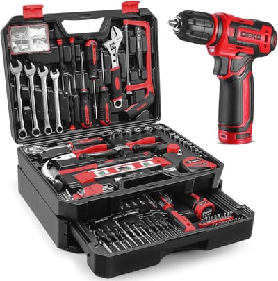 Gereedschapskit met 238 Stuks - Complete Toolbox met Draadloze Boor voor Huis en Tuin