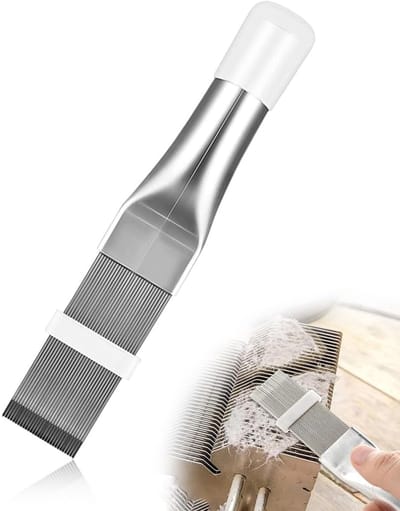 1 reinigingsborstel voor airconditioning, condensatorlamellen, roestvrijstalen borstel voor het reinigen van spoelen, verdamper, radiator, reparatiegereedschap