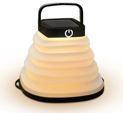 Tech Essentials Solar LED Lantaarn - Opvouwbaar - Zwart - Tentlamp - Led Lamp Oplaadbaar - Kamperen - Nood - Storm - Hanglamp - Zonne Energie - USB-C