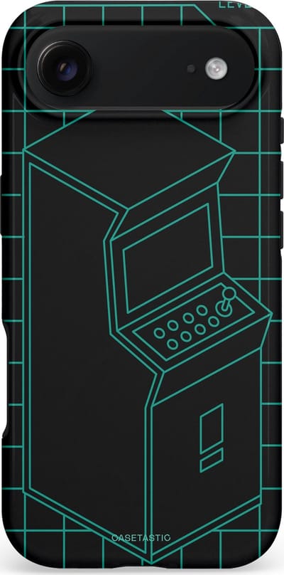 Casetastic hoesje geschikt voor Apple iPhone Air - MagSafe - Dubbellaagse bescherming - Retro joystick - Fashion Case - Zwart Petrol