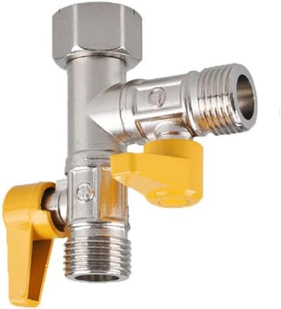 2-Weg Gasbal Valve met Individuele Aan/Uit Schakelaars, 1/2" T Splitter voor Keuken en Thuisgebruik, Messing Kranen en Gasinstallaties