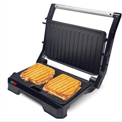 Tosti Apparaat - Contactgrill Panini - Snelle Snacks Maken - 180 Graden Uitklapbaar - Voor 2 Tosti's - Groen