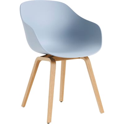HAY About A Chair AAC 222 - Standaard glijders kunststof - Eiken gelakt (op waterbasis) - slate blue 2.0