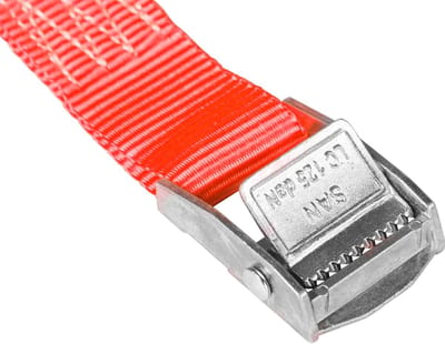 Candala spanbanden, sjorbanden met klemsluiting, bevestigingsriem, belastbaar tot 250 kg, volgens DIN EN 12195-2, lengte 6 m breedte 25 mm, eendelig, rood