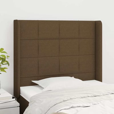 vidaXL - Hoofdbord - met - randen - 83x16x118/128 - cm - stof - donkerbruin
