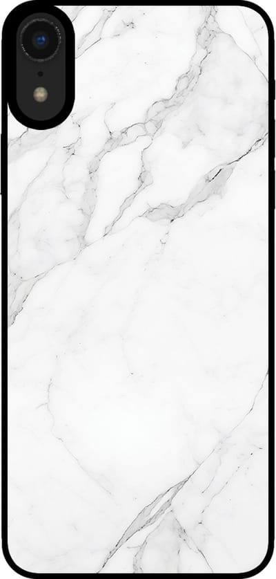 Smartphonica Telefoonhoesje voor iPhone Xr met marmer opdruk - TPU backcover case marble design - Wit geschikt voor Apple iPhone XR