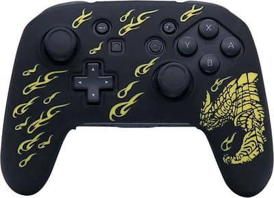 Silicone Hoes / Skin geschikt voor Nintendo Switch Pro Controller - Geel Dragon