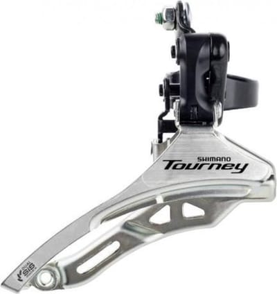 Shimano Tourney FD-TY300 Voorderailleur - 3x6/7-Speed - Down Pull - 34,9 mm - 42T - Zwart/Zilver