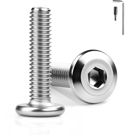 50pcs M4 Screws Flat Head Screws M4 x 30mm 304 Stainless Steel A2 V2A Hex Socket Full Thread Lens Head Screws with - ShopVlot
