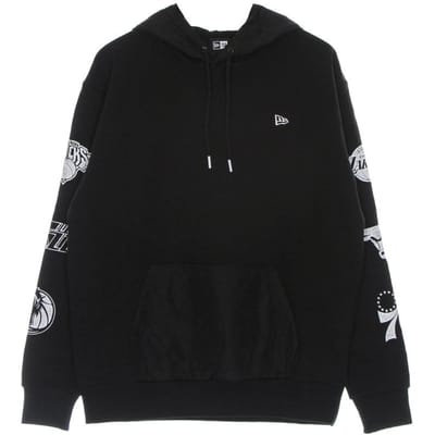Herenhoodie Nba Distressed Sleeve Print Hoodie Zwart