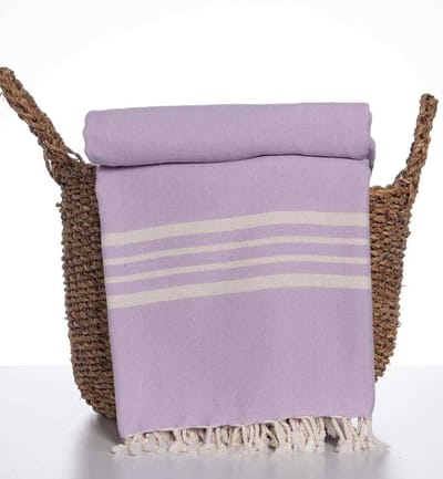 Lalay Hamamdoek Krem Sultan XXL Light Lilac - light lilac - 220 - 170 - XXL Strandlaken - Tweepersoons strandlaken - 2 Persoons Stranddoek - Picknickkleed - Festivalkleed - Plaid - Hamamdoek groot