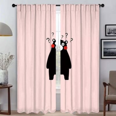 Keukengordijnen voor Woonkamer Gordijn voor Kamer 2 Panelen KumamonS Wooninterieur Gordijnen Scheidingswand Halloween Decoratie Elegant W50xH70cmx2pcs-CL