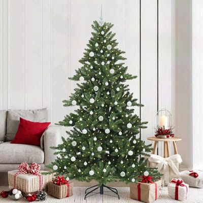 vidaXL - Kunstmatige - Hinged - Kerstboom - Groen - 210 - cm - PVC - en - Staal