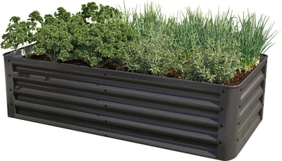 PRIMEYARD Moestuinbak LUCA antraciet stalen constructie 120x60x35 cm