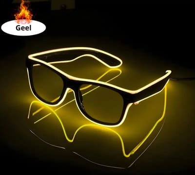 Bovista - Festival Bril - Rave - Space - Techno - Freaky Glasses - Heren - Dames - Zonnebril - Geelbruin