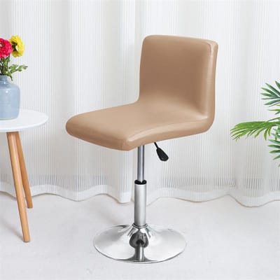 1PC Housse de Chaise de Bar Extensible Imperméable Cuir PU Chaises à Dossier Court Housses de Chaise Amovibles Housse de Chaise Ascenseur pour Hôtel Banquet Club