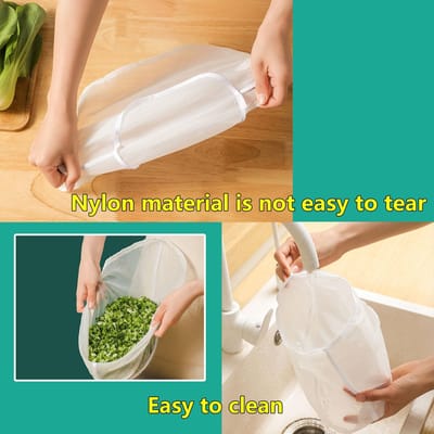 Dailygoody - Nylon Notenmelk Zak - Fijne Mesh Filterdoek - 4 Stuks - Filterzakken Voor Plantaardige Melk - Geschikt Voor Notenmelk En Vruchtensap