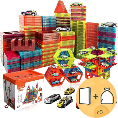 Eduvate Magnetic Tiles - Auto Speelgoed - 94 Stuks - Magnetisch Speelgoed - Magnetisch Bouwspeelgoed - Magnetische Bouwstenen - Kinderspeelgoed - Magnetische Tegels