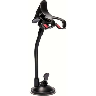 Draaibare telefoonhouder, waterdicht, 360 graden draaibaar, geschikt voor gitaar en ukelele, multidirectionele telefoonhouder voor in de auto of op het bureau. black