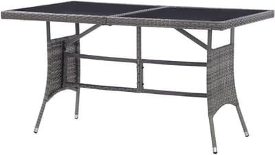 Tuintafel - Buitentafel - Buiten dineren - Weerbestendig materiaal - 140 x 80 cm - Grijs