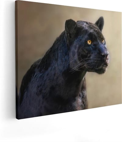 Artaza Canvas Schilderij Luipaard - 50x40 cm - Wanddecoratie Dierenkop - Muurdecoratie Jungle - Kamer Accessoires