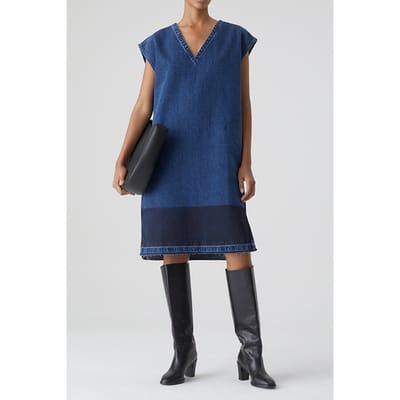 Closed V-neck Dress Dark Blue Größe: S | Midikleider Outlet | Damen | Blau