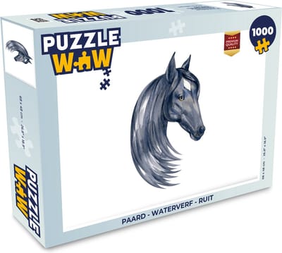 Puzzel Paard - Waterverf - Ruit - Meisjes - Kinderen - Meiden - Legpuzzel - Puzzel 1000 stukjes volwassenen