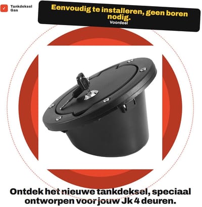 Dailygoods- Tankdeksel Aluminiumlegering - Geschikt voor JK 4-deurs/2-deurs - Eenvoudige installatie - Robuust en duurzaam - Inclusief sleutels - Elegante afwerking - Brandstoftankdop