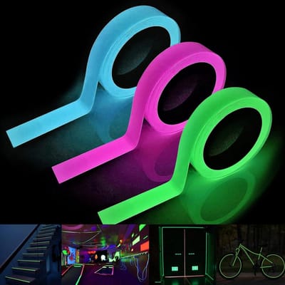 Luminous Zelfklevende Tape - 3 Rollen Fluorescerend, Waterproof, 5m x 1cm voor Trappen, Muren en Veiligheidsmarkering in het Donker