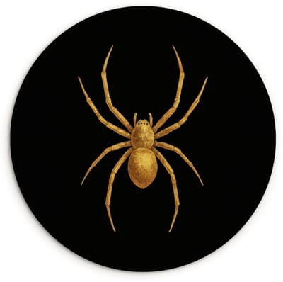 WallCircle® Wandcirkel 120x120 cm - Muurcirkel Spin - Goud - Minimalistisch - Poten - Muurdecoratie woonkamer - Wanddecoratie slaapkamer - Kamer decoratie accessoires - Ronde schilderijen XXL