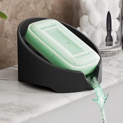 Siliconen zeepbakje met afvoer voor badkamer en keuken - Vaatwasmachinebestendig en gemakkelijk te reinigen