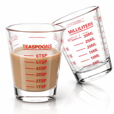 BOTC Shotglazen Maatbeker - Espresso Shotglazen - 30 ML - 2 Stuks - 26-Incrementele Maatbekers - Rood