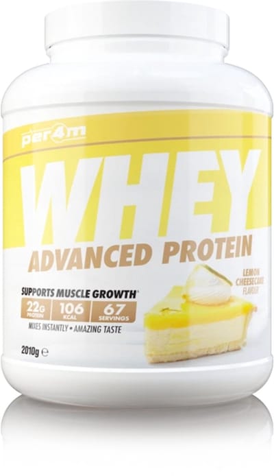 Per4m - Advanced Whey Protein - Lemon Cheesecake - Proteine poeder - Eiwit shake - Eiwitpoeder - 2.01kg - Whey Protein - Eiwitshakes - Whey Proteine - Protein - Proteine - Proteine Shake - Shake - Fitness - Krachttraining - Gym